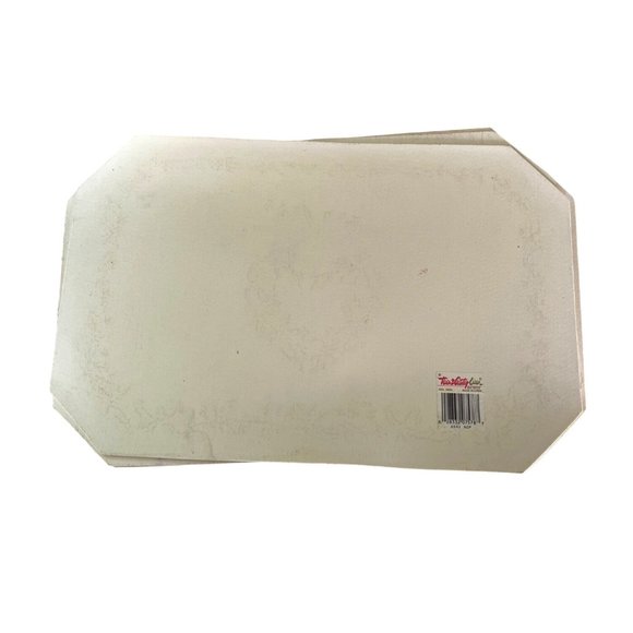 Christmas Placemat Set of 4 Holly Berries and Heart 18" x 11.75" Vintage - Picture 6 of 6